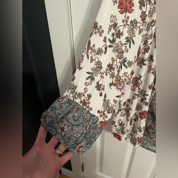 Style & Co Floral Flowy Boho Tunic Peasant Top size M Beachy - Picture 6 of 8